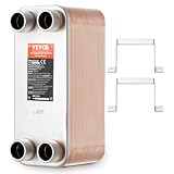 VEVOR Wärmetauscher, 127 x 305 mm, 50 Platten, gelöteter Plattenwärmetauscher, Kupfer/316L Edelstahl Wasser-Wasser-Wärmetauscher für Fußbodenheizung, Warmwasserbereitung, Schneeschmelze, Bierkühlung