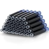 Amaxiu 36 Stück Blau Tintenpatronen Für Füllfederhalter, 3.4 mm Füllfederhalter Tintennachfüllungen Internationaler Standard Bohrungsdurchmesser Nachfüllungen Nachfüllbare Tintenpatronen(Blau)