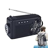 Solarradio – AM/FM/OC-Empfänger mit und Solarladung – Musik-Player mit USB-Ladegerät und LED-Lampe für Picknick, Wandern, Camping, Trekking