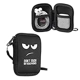 kwmobile In-Ear Kopfhörer Tasche kompatibel mit in-Ear Headphones - Hülle Neopren Cover Case - 6 x 9 cm Innenmaße - Etui in Weiß Schwarz Schwarz