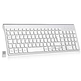 cimetech Kabellose Tastatur Ergonomisch Flache Tasten 2,4 GHz Wireless Keyboard mit USB Empfänger Funktastatur QWERTZ Layout 10m Reichweite Kompatibel mit PC, Desktop, Notebook, Laptop, Windows