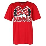 Disney Minnie Mouse Ears-T-Shirt für Damen, kurzärmelig, rot, S