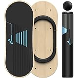 Sportneer Balance Board - 7 Modi Wackelbrett Indoorboard Skateboard Surf Mit Verstellbaren Stoppern - Holz - Roller und 7,1 cm Ball Im Lieferumfang Enthalten