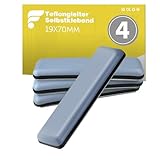 shinfly 4 Stück Teflongleiter Selbstklebend, Möbelgleiter teflon-70 x 19 mm (eckig), Möbelgleiter für Schwere Möbel - für Glatte Böden und Teppiche