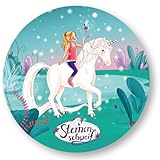 Tortenaufleger * STERNENSCHWEIF * aus Esspapier als Kuchen- und Tortendeko | Ø20cm, Deko für Kindergeburtstag und Kinderparty | Einhorn Mädchen Pferde
