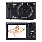 72MP Digitalkamera für Fotografie, Autofokus 5K Vlogging Camcorder für YouTube, Point und Shoot -Kamera für Anfänger mit 16 -facher Zoom, Eingebautes WLAN & Flash, 1200 -mAh (Black)