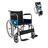 Mobiclinic®, Rollstuhl faltbar, Leichtgewicht, Alcázar, Selbstfahrend, Feststellbremse, Sitz 46cm, Europäische Marke, Klappbare Fußstütze, Gepolsterte Armlehnen, Stabil, Rollen mazic, Schwarz