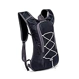 MTB Rucksack Delmkin Fahrradrucksack Wasserdicht Rucksäcke Ultraleicht Sportrucksack für Fahrradfahren, Laufsport, Schwarz