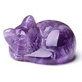 XIANNVXI Katzen Deko Amethyst Kristall Figur Katzenfiguren Steine Geburtstag Geschenk für Katzenliebhaber