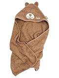 wunderwunsch Jollein Kapuzenhandtuch Baby als Geschenk zur Geburt, personalisiert mit Wunschnamen, Babyhandtuch, Babytuch, Bademantel für Babies, individualisiert mit Namen (Bär, mit Name)