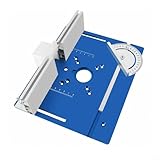 EpheyFIF Router Table Insert Plate, Push Ruler with Backrest, Aluminum Router Table Plate for Woodworking, Wood Frilling Flip Board For 65mm(Blue)