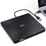 PeroBuno Externes DVD Laufwerk, USB 3.0 Typ-C CD ROM +/-RW Optical Drive, 0.5 Zoll Ultraflacher Externer DVD Brenner und Player Externes CD Laufwerk für Laptop PC MacBook Windows Linux Mac OS