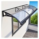 Fenstermarkise, Vordach Für Haustür, Veranda-Regenschutz Mit Beidseitiger Ablauf, Polycarbonat Pultvordach Überdachung Zum Schutz Vor UV-Strahlung, Regen Und Schnee(Transparent,80x240cm/32x95in)