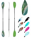 HIKULA Kajak-Paddel, verstellbar, Karbonfaser-Schaft, mit verstärkter Nylonklinge für Erwachsene, 4 Stück, 220 cm bis 230 cm