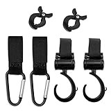 Kinderwagen Haken, LATTCURE Kinderwagen Klammern Haken Clips Stroller Hooks für Einkaufstasche Spielzeug Wickeltasche Winter Decke, Kinderwagen Zubehör (6 Stück)