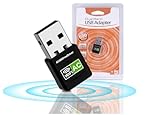 WiFi-USB-Adapter Dual Band 2,4 G/5 GHz AC 600 Mbps, WiFi-Empfänger Antenne für PC, Laptop, Tablet – Realtek Chipsatz – 802.11 ac (Driver free)