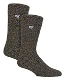 HEAT HOLDERS 2er Pack Herren Socken Merinowolle Atmungsaktiv Fleece Winter Socken Outdoor Warme (39-45, Khaki)