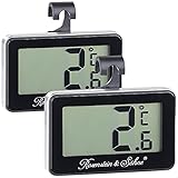 Rosenstein & Söhne Autothermometer: Digitales Gefrier- & Kühlschrankthermometer, 2er-Set (Thermometer Digital, Kühlschrank-Thermometer Digital, Fensterthermometer)