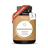 Bräunungskapseln 3-in-1 - Bräunungsbooster & Sonnenschutz von innen – Natürliche & gleichmäßige Bräune – Mit Beta-Carotin, Lycopin, Kupfer & Nachtkerzenöl – Für alle Hauttypen – 60 Kapseln – Vitavea