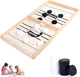 JOZMMZEOOA Hockey Brettspiel,Tischhockey Airhockey Tabletop Spiele Tisch Eishockey Spiel Tischfussball Holzspiele 2 in 1 Portable Schachbrett-Set,für Partyspiele Tisch-Desktop-Spiel