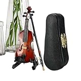 Kleine Geige mit Klangschluchtelgeschichte, 5 Zoll Tischdekorationsmodell, Miniatur-Instrumentenmodell, für Büro, Nachttischbibliothek, Bibliothek für Tab-Enthusiasten