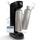 Luckymoose® Infinity Wassersprudler mit 2x 1,25L Edelstahlflaschen - Spart bis zu 25% CO2 dank Stopp-Automatik - Flaschen spülmaschinenfest & ohne Ablaufdatum Sprudelwasser Maschine, Wasser Sprudler