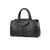 NICOLE & DORIS Handtasche Damen Krokodil Henkeltasche Elegant Schultertaschen PU Leder Umhängetasche Crossbody Bag Frauen Satchel Handtasche Clutch Tasche Schwarz