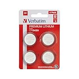 Verbatim Premium Lithium Knopfzellen CR2430 4-er Pack 3V 290mAh, Lithium-Knopfzellen-Batterien für Uhr Autoschlüssel Fernbedienung Kamera Spielzeug & Co, Knopfbatterie Lithiumbatterie