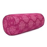 Bodhi Yoga Bolster Ø 23 cm | Maharaja Collection | Abnehmbarer & Waschbarer Bezug aus 100% Baumwolle | Yogarolle mit Bio-Dinkelfüllung | Yogakissen für Restorative & Yin Yoga (Lotus/Berry)