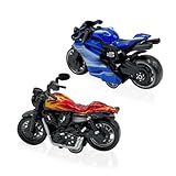SHDIEHJFMLDH 2 Pcs Legierung Motorrad Spielzeug,Pull Bac Fahrzeug Spielzeug,Spielzeugautos Set,Motorrad Modell für Freunde und Kinder,für Lernspiel, Geburtstagsparty-Geschenk