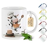 GRAZDesign Süße Kuh Tasse Keramiktasse mit Kuhmotiv – Kaffeebecher für Kinder & Erwachsene Geschenk Bauernhof- & Tierliebhaber - Gelb