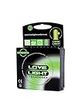 LOVE LIGHT - Latex Kondome Mit Reservoir - Fluoreszierend - Glatte Oberfläche - CE 0123-3er Pack