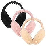 3 Stück Winter Ohrenschützer, Faltbare Verstellbarer Plüsch Ohrenwärmer, Weiche, Warme & Bequemer Ohrschützer Earmuffs für Frauen Mädchen