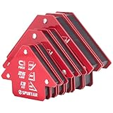 Spurtar Schweißmagnet Set, 6 Stück (34KGx2+23KGx2+13KGx2) Starke Magnetische Schweißwinkel, Schweissmagnet, Mig-Werkzeuge und Ausrüstung, 45, 90, 135, 180 Grad Magnetwinkel, Schweißwinkel Set