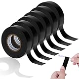6 Rollen Isolierband Schwarz, 20 mm x 20 m PVC Klebeband Schwarz, Selbstklebendes Isolierband Selbstverschweißend Wasserdicht Electrical Tape für Isolieren Reparieren Bündeln von Elektro Kabeln