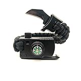 WEREWOLVES 5 in 1 Outdoor Survival Tactical Fallschirm Seil Überleben Seil Armband Mit Kleinen Messer (Schwarz)