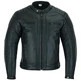 Texpeed Motorrad lederjacke herren mit protektoren - Schwarz Winter/Sommer Gesteppt echtleder Bikerjacke - Motorrad mit original biker rüstung gepanzert (EN 1621-1) Schutz L