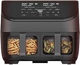 Instant Vortex Plus Doppelkorb mit ClearCook - 7.6L Digitale Heißluftfritteuse, Schwarz, 8-in-1 Smarte Programme , Backen,Braten, Grillen, Dehydrieren, Aufwärmen, XL Kapazität -1700W,Schwarz - 7.6l