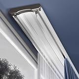 Strapazierfähige Doppel-Gardinenstangen für Deckenmontage, Schiebevorhänge, 5 m, verstellbar, perfekt für schwere Fenstervorhänge und doppelläufige Vorhänge