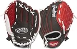 Rawlings Unisex-Erwachsene Spieler Players Baseballhandschuh für Jugendliche, 25,4 cm, Dark Shadow/Rot/Weiß, 10'