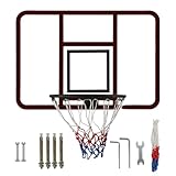 Basketballkorb mit Wandhalterung, mit Rückwand und Montageset, robuster Metallrand für den Innen- und Außenbereich, 110 x 75 cm