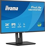 iiyama Prolite XB2492HSU-B1 60,5cm 24' IPS LED-Monitor Full-HD 120Hz HDMI DP USB3.2 Slim-Line Höhenverstellung Pivot Adaptive Sync Energieklasse B