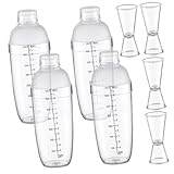 CAXUSD 1 Satz -shaker Milchshaker Aus Kunststoff Milchflasche Aus Glas Schwarze Anzüge Klarer Stabschüttler Margarita-mixer Jigger Messen Saftmixer Flaschen Plastik Multifunktion