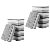 LATRAT 10 Stück Mehrzweck Putzschwamm, Spülschwamm Küchenschwamm für Küche, Spülschwamm Topfschwamm Putzschwamm für Küchen Bad Geschirr Töpfe Platten Pfanne Grau