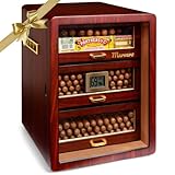 Humidor Zigarren Marvero handgefertigter Zigarrenhumidor,Cigar Humidor, Zedernholz-Humidor für 150 Zigarren mit genauem Hygrometer, humidor befeuchter