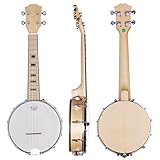 Kmise Banjo-Ukulele mit 4 Saiten für Konzerte, 58,4 cm, aus Sapeli-Holz Concert 23 inch MI1904