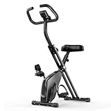 Dskeuzeew Hometrainer fahrrad Klappbar Ergometer, Heimtrainer fahrrad mit 8-stufig einstellbarer magnetischer Widerstand Spinning Bike Indoor LCD-Display platzsparendes