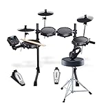 Alesis Drums Turbo Mesh Kit Bundle – Komplettes E-Drum Set mit einem siebenteiligen Mesh E-Drum Kit, Schlagzeughocker, Kopfhörern und Drum Sticks