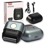 ZCYLPT Folienrasierer, magnetischer Elektrorasierer für Herren, Mini-Siebelrasierer, tragbar, mit USB-C wiederaufladbar, wasserdicht, kabellos, doppelte schwimmende Klinge, Schwarz