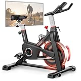Advamsoler Heimtrainer Fahrrad mit App, Leises Ergometer Hometrainer Fahrrad mit LCD-Monitor, Magnetwiderstand, Tablet-Halter, Indoor Cycling Bike für Kardiotraining zu Hause, Bis 160KG